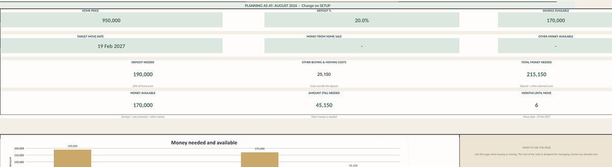 Moving Planner Demo workbook preview